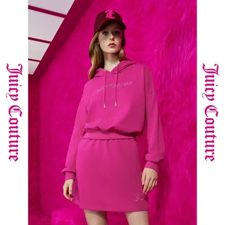 Juicy Couture橘滋23秋冬新款浆果玫瑰logo刺绣连帽品牌女式卫衣图片