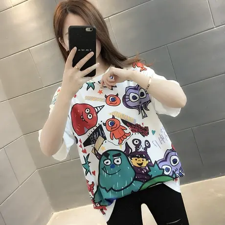女装2024年新款春季春装纯棉短袖T恤宽松上衣服设计感打底衫爆款图片