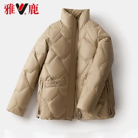 雅鹿羽绒服女短款2022冬季新款休闲宽松面包服时尚小个子短外套潮图片