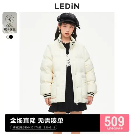 乐町学院一手长羽绒服2022冬季新款短羽绒C2ACC4304图片