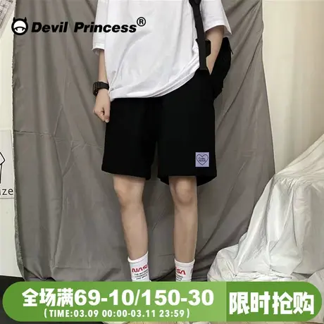 黑色运动短裤女chic高腰宽松2024年夏季新款小众超火五分裤ins潮图片