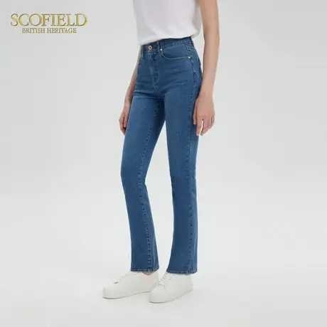 【棉+亚麻】Scofield女装复古风修身牛仔裤淡人穿搭2025夏新品图片