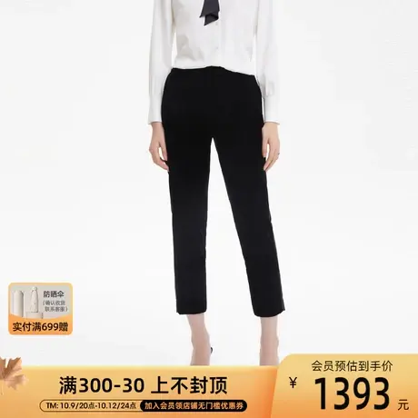 LANCY/朗姿秋季新款高腰直筒裤子法式女修身显瘦高级感女裤图片