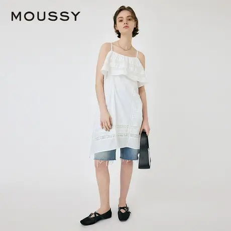 MOUSSY 夏季森系浪漫不规则荷叶边吊带连衣裙女010HSK30-1710图片