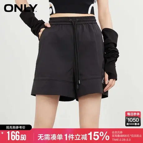 ONLY冬季运动时尚高腰抽绳短裤阔腿休闲裤女|123115012图片