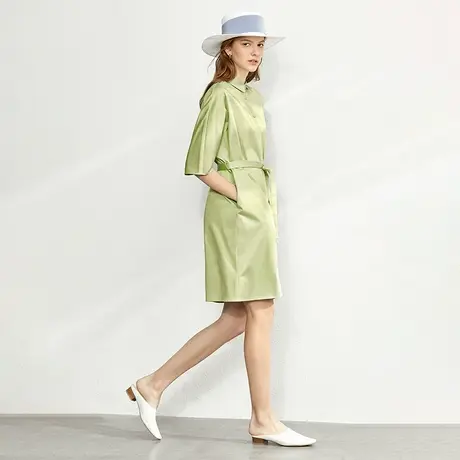 Amii2025夏季新款设计感衬衣连衣裙女宽松衬衫裙气质中长款裙子图片
