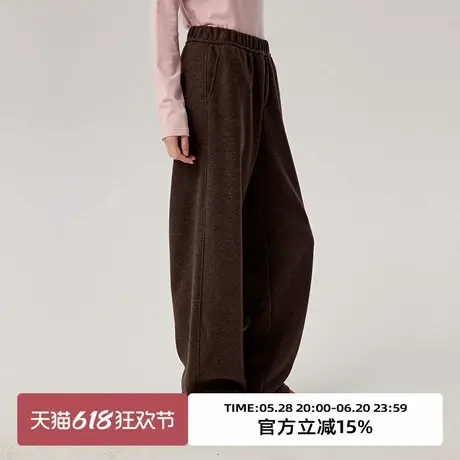 omont蛋挞家 羊毛混纺厚实显瘦镰刀裤休闲裤冬季宽松保暖长裤图片