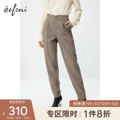 【商场同款】伊芙丽2020年新款冬韩版宽松直筒休闲裤女1BA152431图片