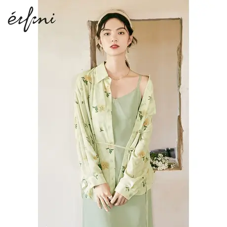 伊芙丽衬衫春秋新款长袖碎花衬衣时尚休闲简约女士上衣1C7925031图片
