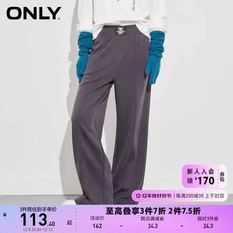 ONLY奥莱夏季简约通勤风高腰百搭宽松显瘦松紧腰休闲裤图片