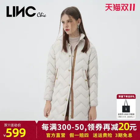 LINC金羽杰轻薄羽绒服女2023秋冬新款简约质感中长款反季专柜断码图片