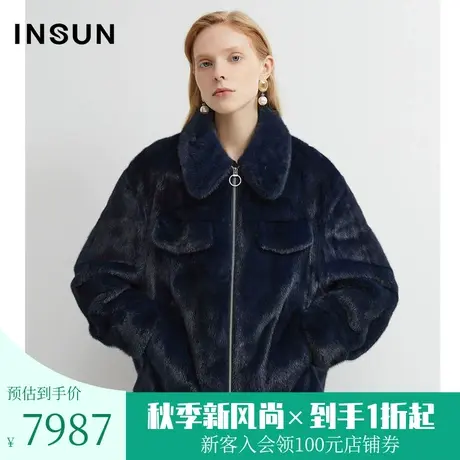 恩裳商场同款春经典时尚简约舒适潮流休闲气质款外套皮草女装图片