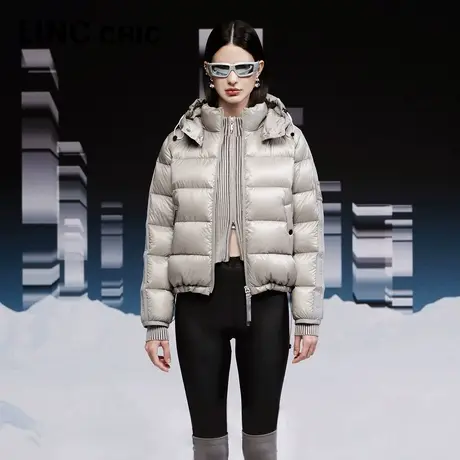 赵小棠同款金羽杰2023秋冬新款超轻连帽短款羽绒服女Y23801057图片
