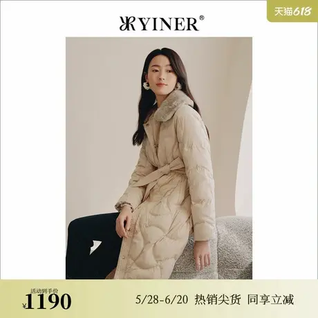 YINER音儿专选女装冬兔毛加厚羽绒服图片