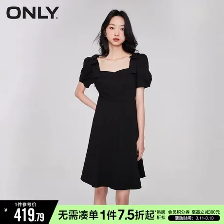 ONLY冬季时尚可爱蝴蝶结名媛风修身连衣裙女图片