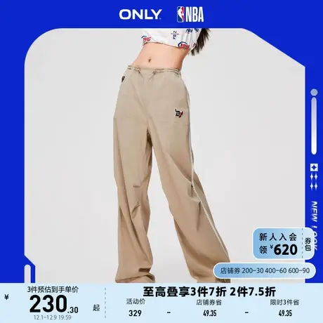 ONLY奥莱夏季新款NBA联名款高腰阔腿工装裤休闲裤女图片