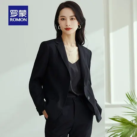 罗蒙职业正装西服女士套装2024春季商务休闲修身显瘦西装两件套女图片