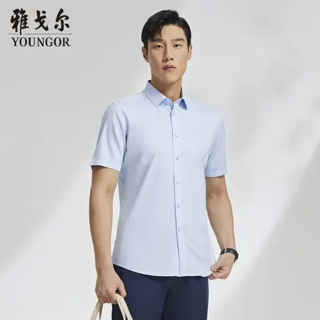 雅戈尔官方CEO男士短袖衬衫商务休闲免烫衬衫4614图片