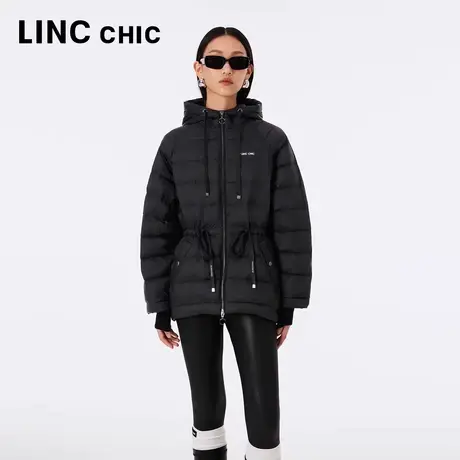 LINCCHIC金羽杰2023年秋冬新款中长款轻薄连帽羽绒服女Y22802155图片