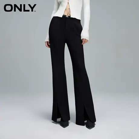 ONLY奥莱春季新款时尚简约开叉高腰显瘦微喇休闲裤女图片