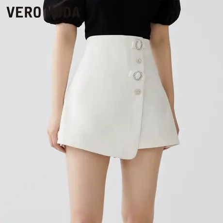 Vero Moda裙裤春夏高腰甜美水钻装饰显瘦百搭短裤女323243023图片