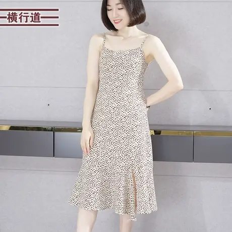 吊带碎花雪纺中长款鱼尾裙连衣裙2025新款夏装大码气质显瘦内搭女图片