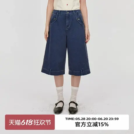 omont蛋挞家复古美式多口袋阔腿工装裤夏季宽松休闲百搭五分短裤图片