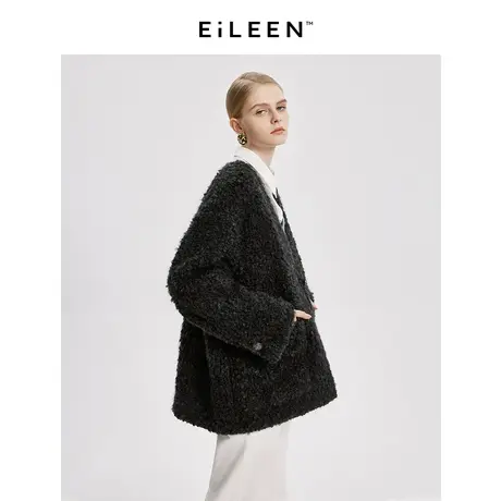 朗姿欧洲EiLEEN ELITEE高级感仿皮草外套新款冬上衣设计感图片