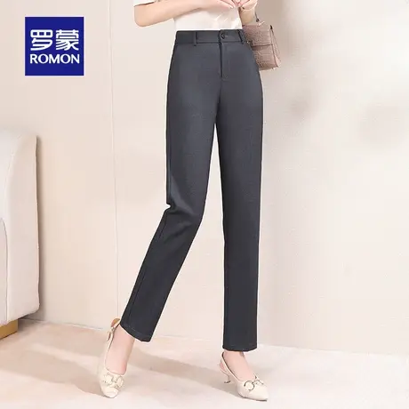 罗蒙女士时尚西裤2024春季商务休闲高腰弹力舒适长裤子职业工装裤图片