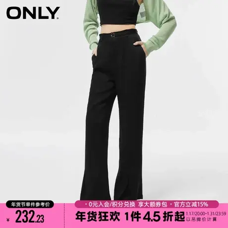 ONLY2023冬季新款时尚开叉宽松显瘦微喇休闲裤女|123114058图片