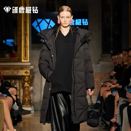【米兰大秀同款鹅绒服】黑夜系列中长款羽绒服女外套冬季2023加厚图片