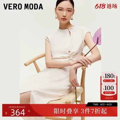 Vero Moda连衣裙2025夏季新款盘扣扭结修身收腰旗袍新中式两件套图片