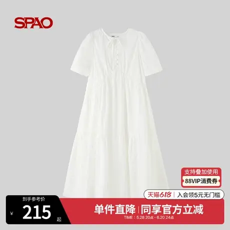 SPAO韩国同款2025年夏新品连衣裙简约BubbleGirl泡泡女孩清新时尚图片