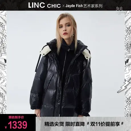 LINC金羽杰羽绒服女2023年冬新款反季断码短款加厚专柜正品面包服图片