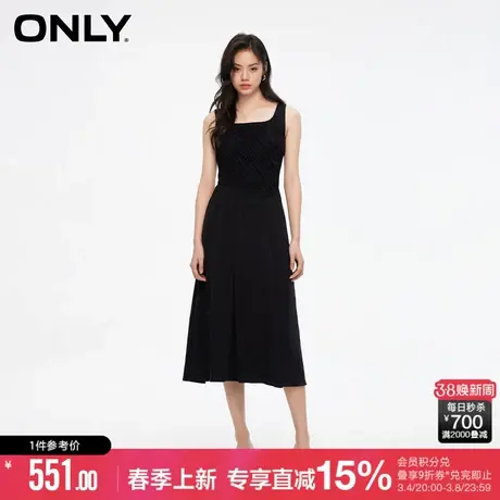 ONLY夏季简约休闲百搭A字中长款吊带连衣裙女|124207017商品大图