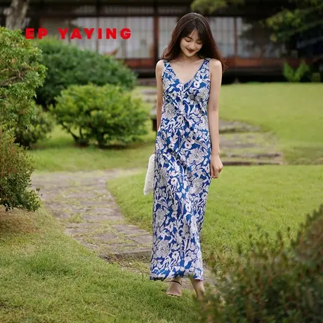 EP YAYING雅莹女装 气质V领收腰吊带连衣裙 商场同款4210B图片