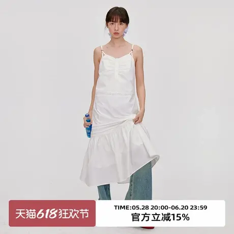 omont蛋挞家复古V领串珠吊带连衣裙2025夏季气质度假感中长裙子图片