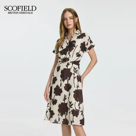 【大乐gogo严选】【慵懒度假风】Scofield都市印花连衣裙斜门襟图片