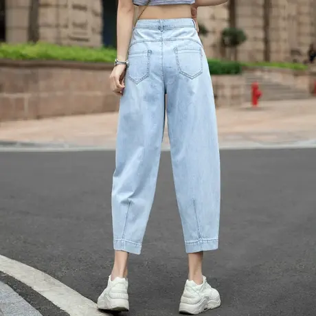 女士牛仔裤女2023年新款爆款秋季裤子哈伦裤女裤九分老爹裤萝卜裤图片