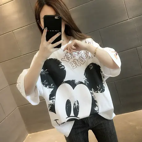 女装2024年新款春季春装纯棉短袖T恤宽松上衣服设计感打底衫爆款图片