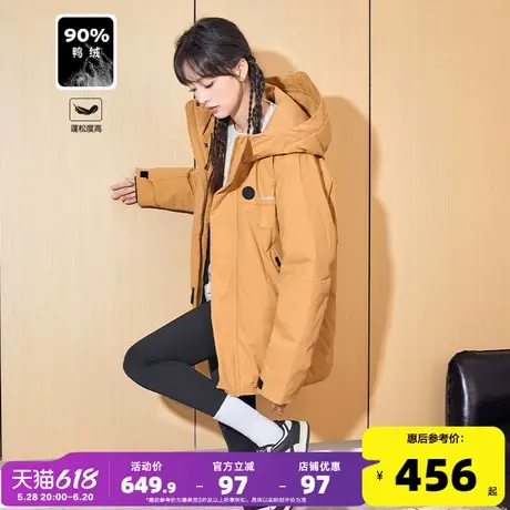 唐狮2025新款女冲锋羽绒服防风防水鸭绒保暖连帽户外运动风休闲G图片