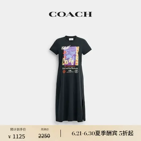 【新品】COACH/蔻驰女士90年代版型T恤连衣裙裙子棉质舒适休闲图片