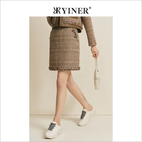YINER音儿专柜女装2022冬季新款半身裙8C32550370图片