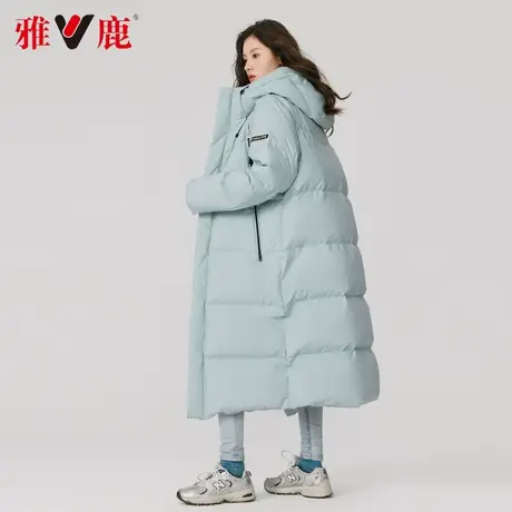 雅鹿羽绒服女显瘦中长款零压感反季过膝外套小个子少女韩版白鸭绒图片