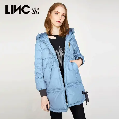 断码清仓LINC金羽杰羽绒服女新款反季旧款拼接中长款女款面包服图片