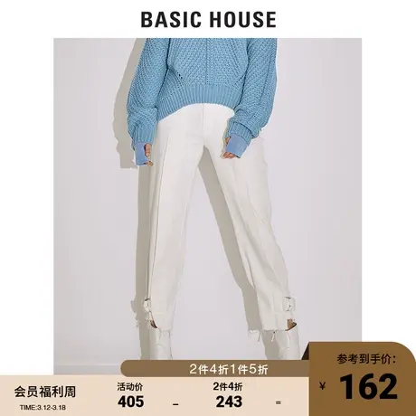 Basic House/百家好2021春秋韩风V领气质修身显瘦连衣裙HVOP529C图片