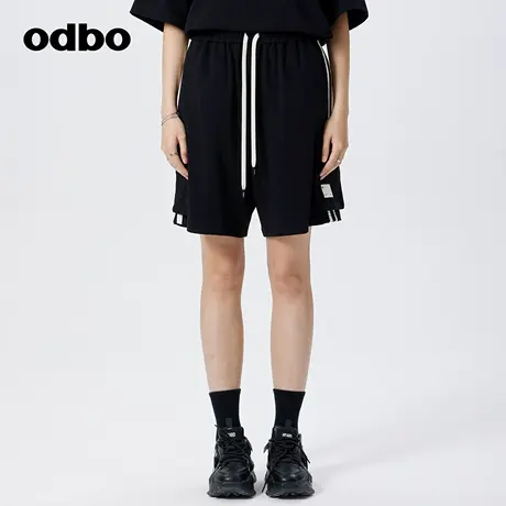 odbo/欧迪比欧时尚设计高腰运动休闲短裤女新款舒适百搭五分裤子图片