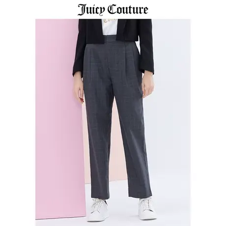 Juicy Couture橘滋裤子春季新款格纹长裤直筒显瘦休闲西装裤女图片