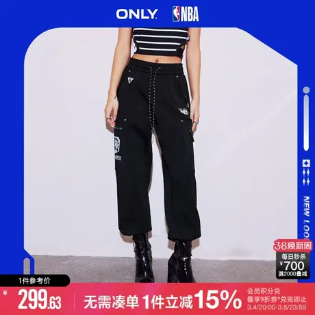 ONLY冬季NBA联名时尚弹力长款抽绳休闲裤女|12311D011图片
