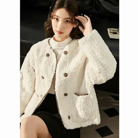 唐狮外套女冬季新款仿羊羔毛上衣爆款小香风毛毛外套短款秋冬宽松图片